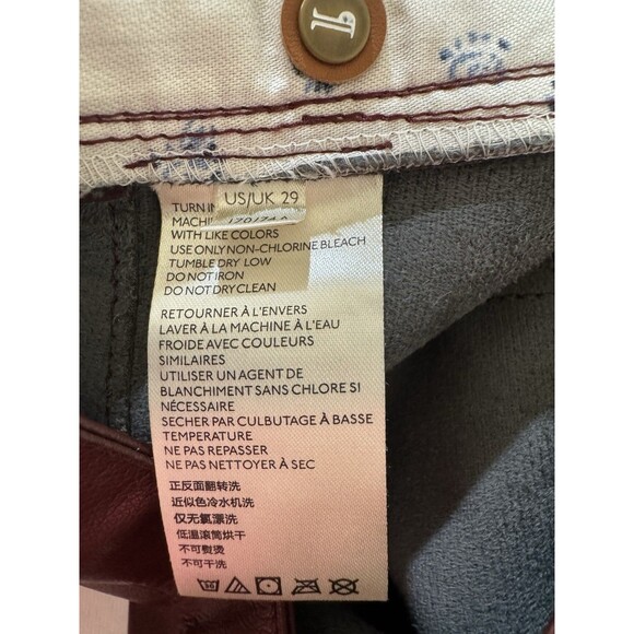 Pilcro/Anthropology Faux Leather Wine The Breaker Casual Pants Cropped 29 New - Picture 11 of 16